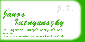 janos kutnyanszky business card